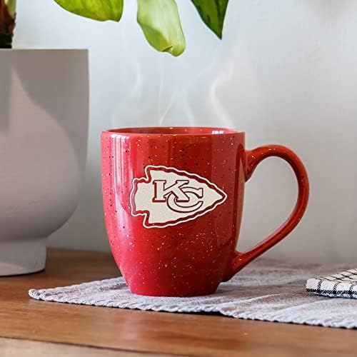 Rico Industries NFL Football 16 oz Team Color Laser Engraved Speckled Ceramic Coffee Mug