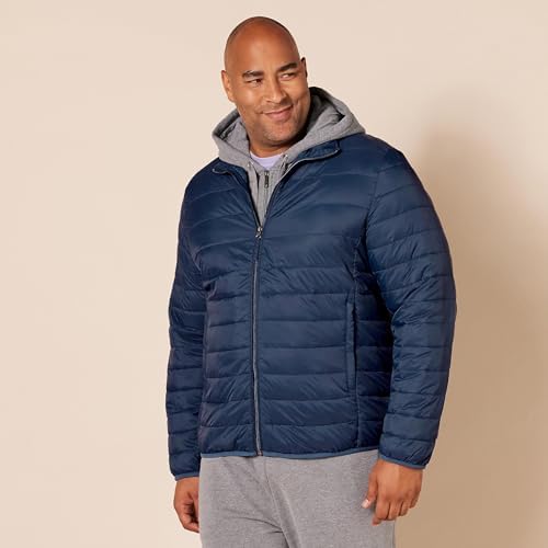 Amazon Essentials Men's Packable Lightweight Water-Resistant Puffer Jacket (Available in Big & Tall)