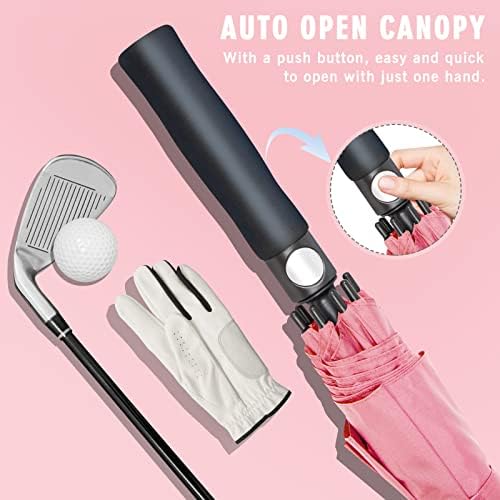 ZOMAKE Automatic Open Extra Large Golf Umbrella 51/54/62/68 Inch, Double Canopy Vented Windproof Oversize Stick Umbrellas for Rain