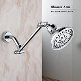 Chrome Shower Head Extension, 10 Inch Solid Brass Shower Extension Arm with Durable Anti-leak Lock Joints, Adjustable Shower Head Extension Arm