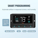 VEVOR 12-Inch Exhaust Fan with Temperature Humidity Controller, 940 CFM, 10-Speed Adjustable, ETL Listed, Black