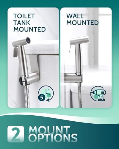 LUFEIDRA Handheld Bidet Sprayer for Toilet-Adjustable Water Pressure Jet Spray with Bidet Hose for Feminine Wash, New Premium Stainless Steel Muslim Shower Toilet Bidet Cloth Diaper Sprayer Set