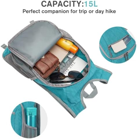 G4Free 10L/15L Hiking Backpack Lightweight Packable Hiking Daypack Small Travel Outdoor Foldable Shoulder Bag