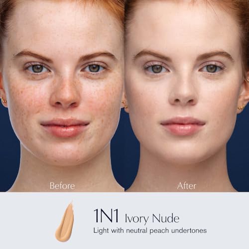 Estée Lauder Double Wear Stay-in-Place 24-Hour Long-Wear Matte Foundation Makeup, 1 Fl Oz, 1N1 Ivory Nude