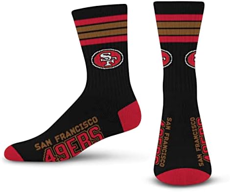 For Bare Feet Men's NFL 4-Stripe Deuce Performance Crew Socks