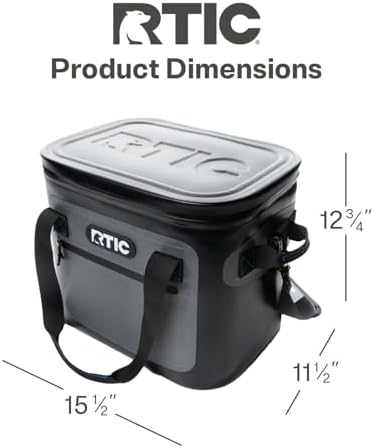RTIC Ultra-Tough Soft Cooler 30 Can, Insulated Bag Portable Ice Chest Box for Lunch, Beach, Drink, Beverage, Travel, Camping, Picnic, Car, Trips, Floating Cooler Leak-Proof with Zipper