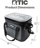 RTIC Ultra-Tough Soft Cooler 30 Can, Insulated Bag Portable Ice Chest Box for Lunch, Beach, Drink, Beverage, Travel, Camping, Picnic, Car, Trips, Floating Cooler Leak-Proof with Zipper
