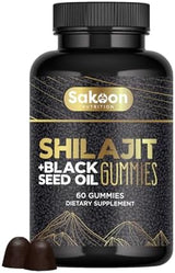 Pure Shilajit Supplement Gummies with Black Seed Oil, High Potency Pure Himalayan Resin for Energy, Immune Support, and Cognitive Function, Lab Tested Chewables