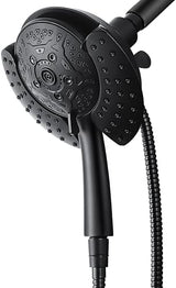 Shower Head with Handheld High Pressure: 2-IN-1 Shower Head with 7.2" Rainfall Shower & Handheld Shower Head with Hose Black, Shower Trim Systems