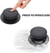 Matte Black Bath Tub Drain and Overflow Kit, Universal All Metal Tip-Toe Bathtub Drain Replacement Kit with Fine/Coarse Thread