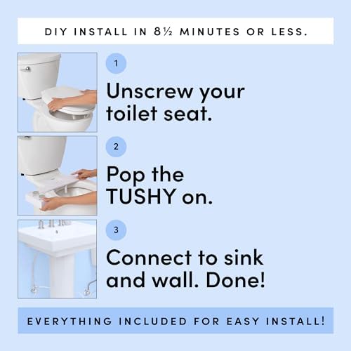 TUSHY 3.0 Spa Bidet Attachment. Cool to Warm Water. It's Time to Replace Toilet Paper, Fresh Water Spray (Requires Sink Access for Optional Temperature Control), Bamboo