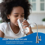 WEWE Drinking Water Faucet for Kitchen Sink, Kitchen Water Filter Faucet Stainless Steel for Reverse Osmosis or Water Filtration System Beverage Non-Air Gap RO Faucet Brushed Nickel Finish