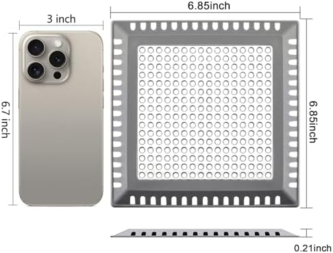 Hair Catcher/Drain Strainer/Shower Drain Cover for Bathroom Floor Drain, Stainless Steel and Silicone (6 inch, Dark Grey)