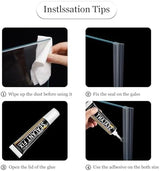 Glass Door Side Seal Strip 98 Inch Frameless Shower Door Sweep for 1/4" Framelss Glass Door Flexible