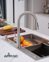 APPASO Touchless Kitchen Faucet, Motion Sensor Kitchen Sink Faucet with Pull Down ABS Sprayer 3 Modes, Activated Hands Free Faucets for Kitchen Sink with Soap Dispenser Stainless Steel, Brushed Nickel