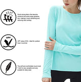 isnowood Women's Sun Protection Long Sleeve Shirts, UPF 50+ UV Rash Guard Swim Shirt, Workout Hiking Running Athletic Tops