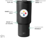 Simple Modern Officially Licensed NFL Pittsburgh Steelers 30 oz Tumbler with Flip Lid and Straws | Insulated Cup Stainless Steel | Gifts for Men Women | Trek Collection | Pittsburgh Steelers
