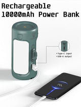 Foldable Camping Light Rechargeable Lantern, 10000mAh Power Bank, Portable Flashlight, IP54 Waterproof, 1/4" Screw Adapter, 750LM, 5 Modes, LED Tent Light for Camping, Hiking, Fishing