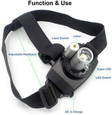Rechargeable LED Headlamp,Super Bright Head lamp Headlight Flashlight with Laser for Indoor and Outdoor Runing,Hiking,Camping,Fishing,Hunting