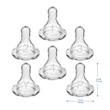Dr. Brown’s Natural Flow Level 2 & Level 3 Narrow Baby Bottle Silicone Nipples, Medium-Fast Flow, 6m+, 100% Silicone Bottle Nipple, 6 Pack