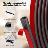 Weather Stripping Door Seal - Self Adhesive Weather Strip Silicone D Shaped Seal Strip for Door Frame/Window Seal (40FT Black 9/16" W × 15/32" T)