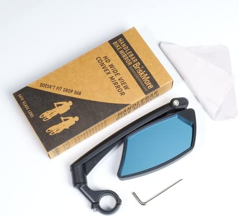 Handlebar Bike Mirror, Scratch Resistant Glass Lens, Ajustable and Rotatable Safe Rearview Bicycle Mirror