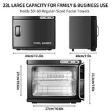 DEPFALL Hot Towel Warmer, Professional 23L Large Capacity Hot Towel Cabinet, 2-in-1 Spa Towel Warmers for Facials, Barber, Salon, Esthetician, Upgrade Fast Heating Aluminum Interior, Black