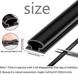 Black Rubber Weather Stripping Door Seal Strip, D Shape Door Rubber Weather Seal Strip, SelfAdhesive Door Weatherstripping Soundproofing Door Sealing Strip for Windows (50 feet, Black)
