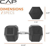 CAP Barbell Coated Hex Dumbbell Weight | Multiple Options