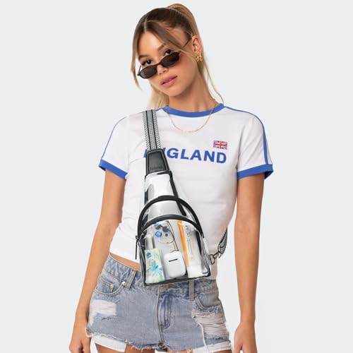 Clear bags Stadium Approved Crossbody Sling Bag Fanny Pack Backpack Purses for Women Men Belt bag for stadium events