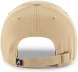 47 Brand MLB Khaki White Primary Logo Clean Up Adjustable Strap Baseball Dad Hat Cap, Adult One Size Fits All