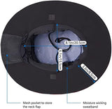 BASSDASH UPF 50+ Sun Fishing Hat Water Resistant with Detachable Neck Flap