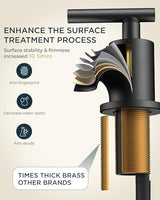 FORIOUS Bathroom Faucets, 8 Inch Widespread Matte Black Bathroom Sink Faucet 3 Hole with 360°Swivel Spout, Suitable for 6-12 Inch Vanity Sink, with Metal Pop-up Drain and cUPC Supply Line