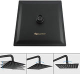 NearMoon Rain Shower Head, High Flow Stainless Steel Square Rainfall Shower, High Pressure Design, Awesome Shower Experience Even At Low Water Flow (8 Inch, Matte Black)