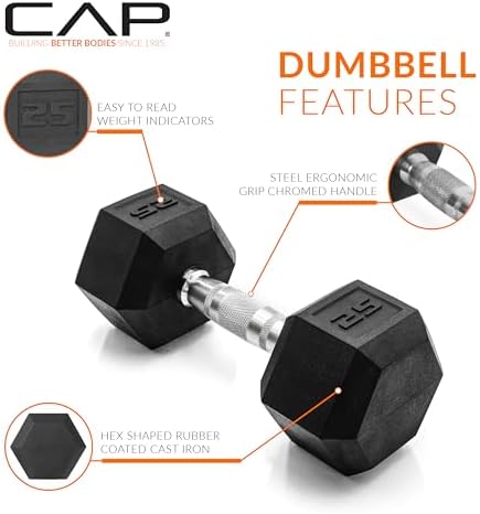 CAP Barbell Coated Dumbbell Weight | Multiple Options Pairs & Sets