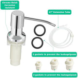 Soap Dispenser for Kitchen Sink, Built in Sink Soap Dispenser, Countertop Soap Dispenser Pump with 47" Extension Tube kit, No Need to Fill Little Bottle Again, Chrome