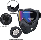 Paintball Mask Anti Fog,Tactical Full Face Mask Ski Mask Goggles Detachable Adjustable,Motorcycle Riding Face Protection