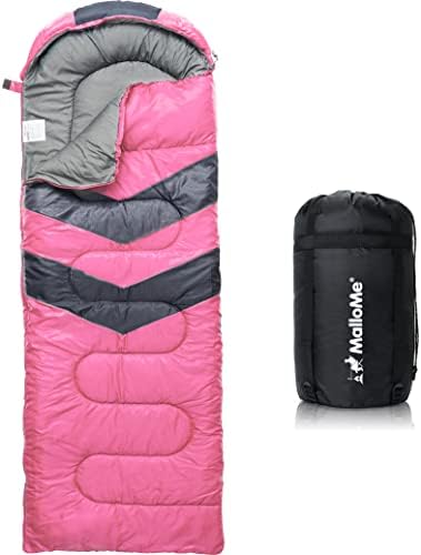 MalloMe Sleeping Bags for Adults Cold Weather & Warm - Backpacking Camping Sleeping Bag for Kids 10-12, Girls, Boys - Lightweight Compact Camping Essentials Gear Accessories Hiking Sleep Must Haves
