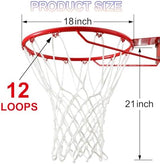 Basketball Net Outdoor,(7.16 oz) 12 Loops Professional Heavy Duty Basketball Net Replacement,All Weather Anti Whip,Suitable for Outdoor Standard Basketball Hoop