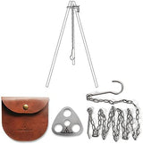 Stainless Steel Camping Gear and Equipment - Campfire Cooking Accessories Set - Radiate Portable Round Cookware - Dutch Oven Camping Cookware - Outdoor Camp Tripod Cooking, Silver