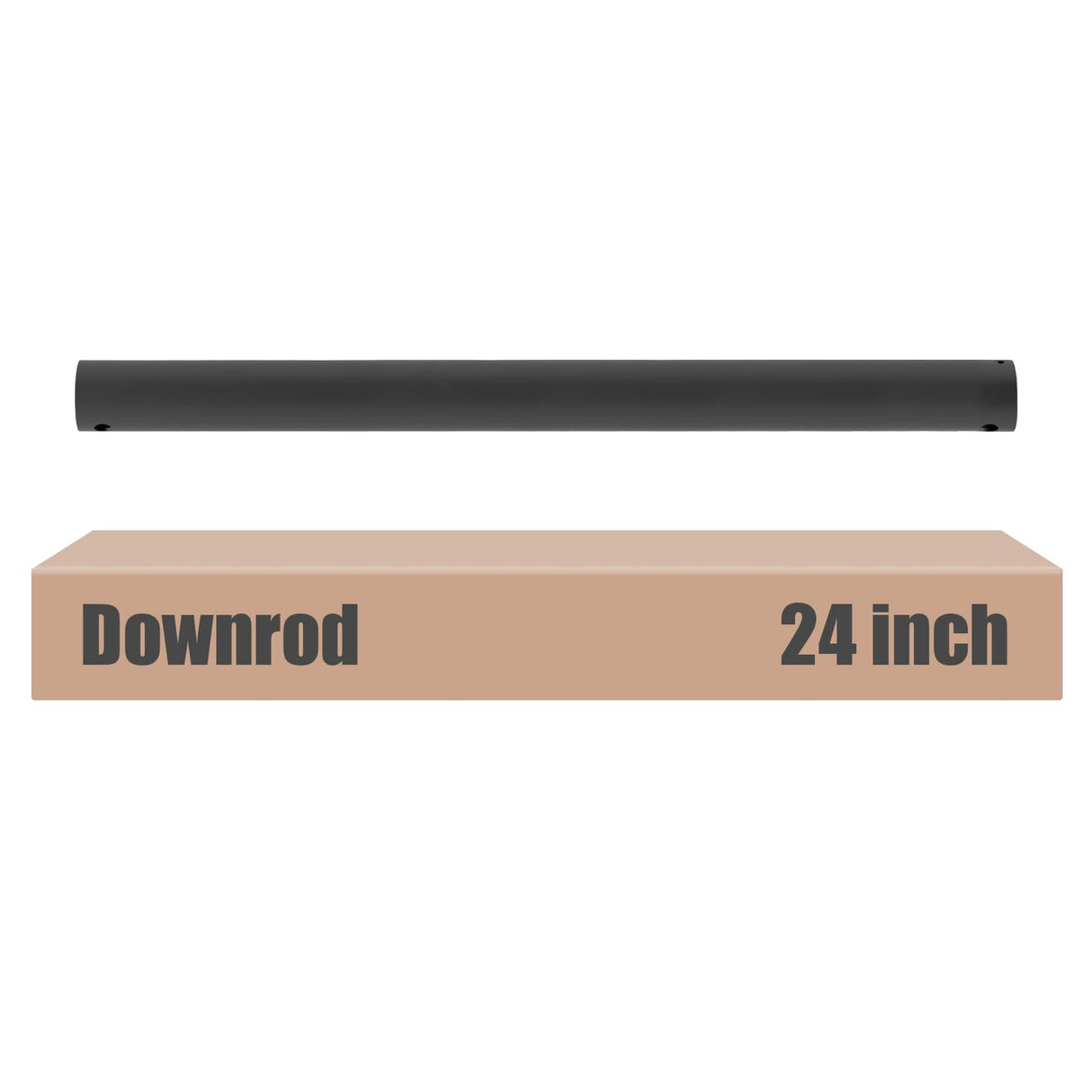 DPXMYG 24 inch Ceiling Fan Downrod, 2 FT Black Downrod for Ceiling Fan, 1 inch Outside Diameter, Boom Suitable for a Wide Range of Fans (Black, Not Threaded)
