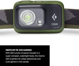 BLACK DIAMOND Cosmo 350 LED Headlamp, Waterproof and Dimmable Battery Powered Headlamp for Camping, Hiking, Running, Work with Red Light Headlamp Mode