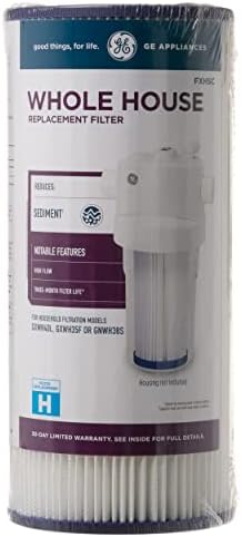 GE FXHSC Whole House Water Filter | Replacement for Water Filtration System | NSF Certified: Reduces Sediment, Rust & Other Impurities from Water | Replace Every 3 Months for Best Results | 1 Filter