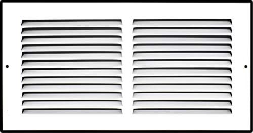 Fits 14x8 Duct Opening | Steel Return Air Grille by Handua | Vent Cover Grill for Sidewall and Ceiling | White | HVAC Cold Air Intake Grille | Outer Dimensions: 15.75"W X 9.75"H