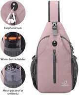WATERFLY Crossbody Sling Backpack Sling Bag Travel Hiking Chest Bag Daypack
