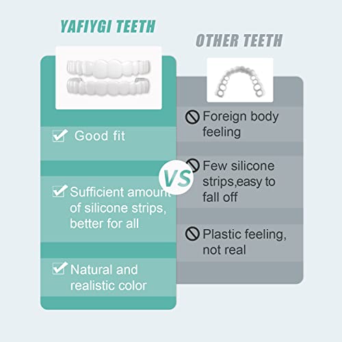YAFIYGI Snap on Veneers Teeth for Women Small, Dentures with Missing Teeth Clip on Veneers for Men, Snap on Smile Comfort Confident Cover The Imperfect Teeth (3 Pairs)