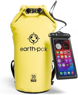 Earth Pak Waterproof Dry Bag - Roll Top Waterproof Backpack Sack Keeps Gear Dry for Kayak with Waterproof Phone Case