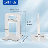DGSL Tile Leveling System Clips - DIY 2400 Tiles Leveler Spacers - 1/8 Inch Tile Leveling System for Professional Ceramic Tile and Stone Installation