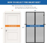 MAGZO Magnetic Screen Door Mesh, Fits Door Size 36'' x 80''(Curtain Size 38'' x 81''), Polyester Material Scratch-Proof, Cat Friendly, Keep Annoying Creatures Out, Easy Install, Strong Magnets, Black