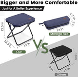 Portable Stool, 13 Inch Small Folding Stool for Adults, Ultralight Blue Camping Stools for Hiking and Fishing, Hold Up to 265 LBS